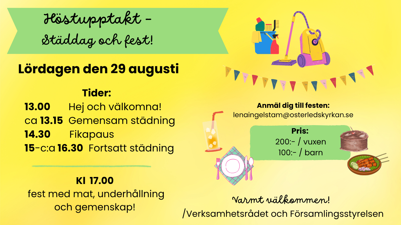 Höstupptakt lördagen den 29 augusti