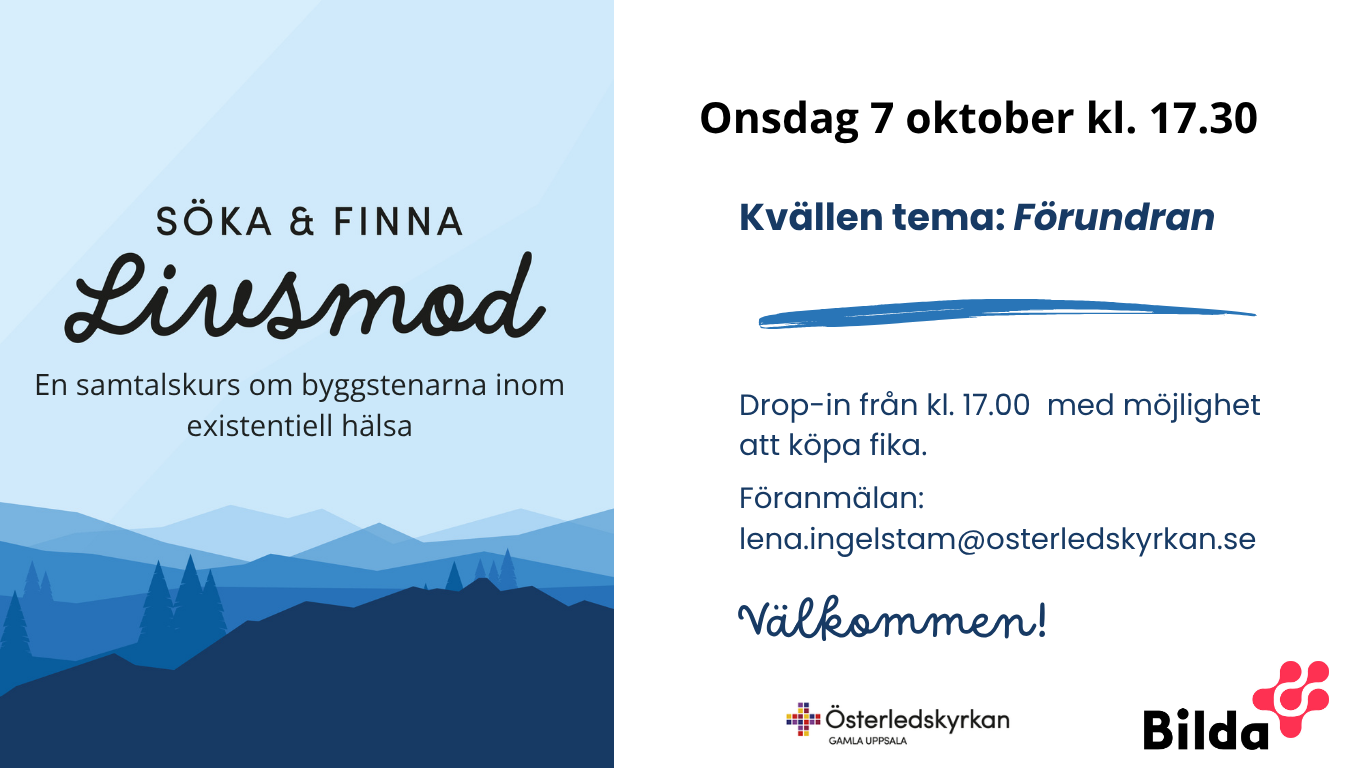 Söka tro och finna livsmod, samtalskväll 7 oktober