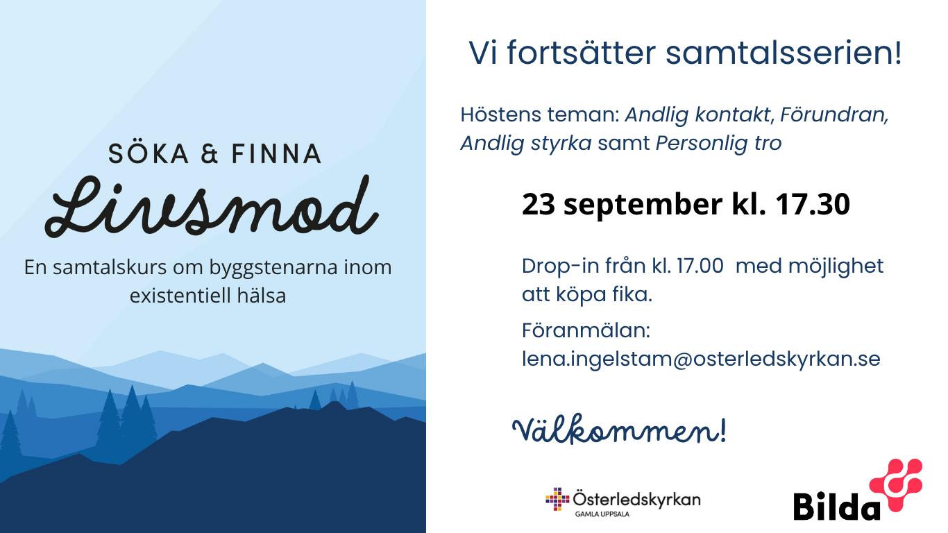 Söka tro och finna livsmod – samtalskurs startar igen 23 september