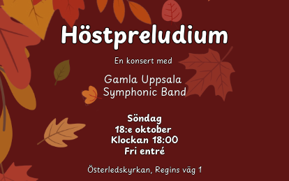 Höstkonsert med GUSB – söndag 18 oktober kl. 18